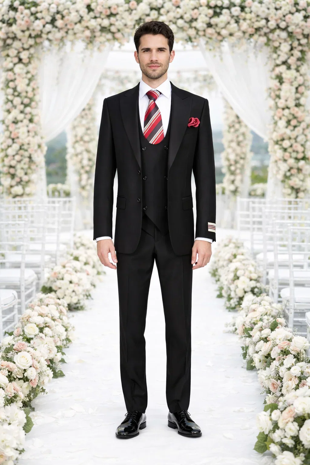 Black 3-Piece Suit for Men ?? Rossi Man CYRUS RM101 with Classic Styling