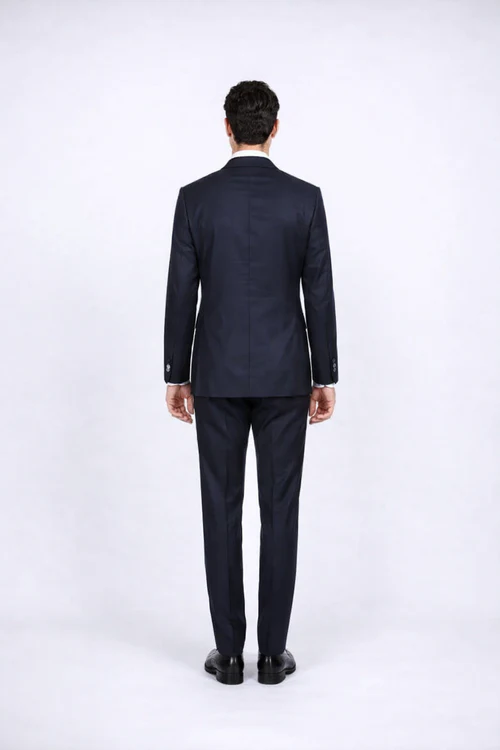 Rossiman Rossi Navy Blue Slim Fit Suit ?? Peak Lapel Tailored Formalwear for Men