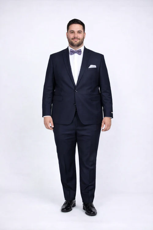 Rossiman Rossi Navy Blue Slim Fit Suit ?? Peak Lapel Tailored Formalwear for Men