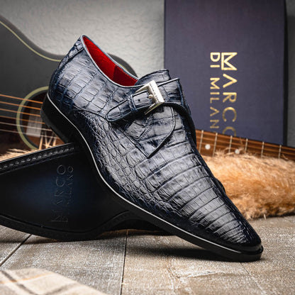 Marco_Di_Milano Rovigo: Navy Leather Dress Shoe