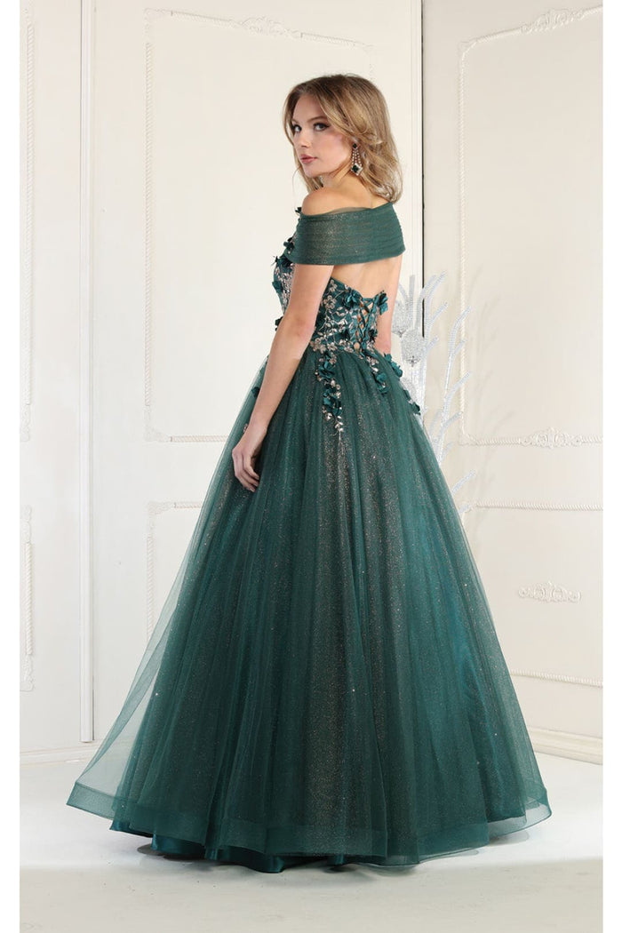 Royal Queen RQ7968 3D Floral Applique Pageant Gown - Dress