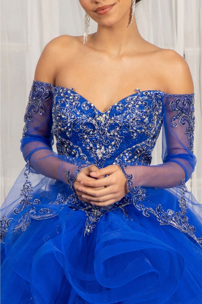 Ruffled Bell Sleeve Ball Gown by Elizabeth K GL1976 - Quinceanera Dresses
