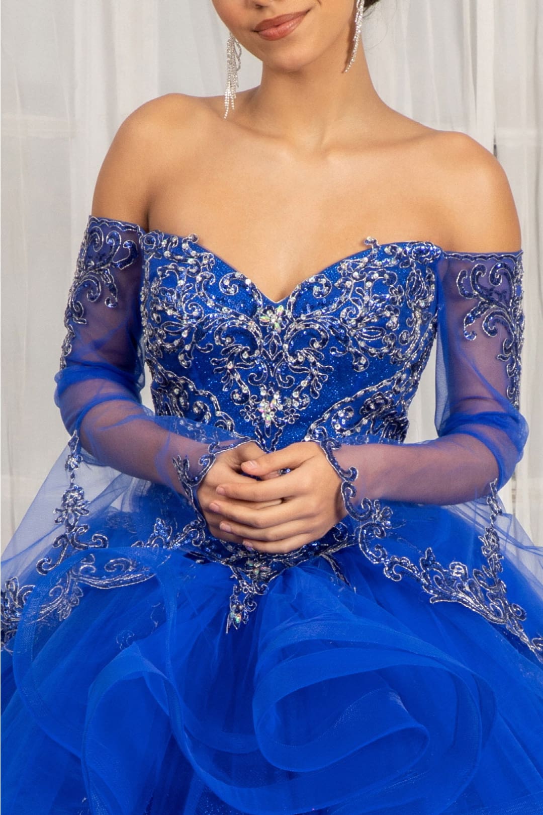 Ruffled Bell Sleeve Ball Gown by Elizabeth K GL1976 - Quinceanera Dresses