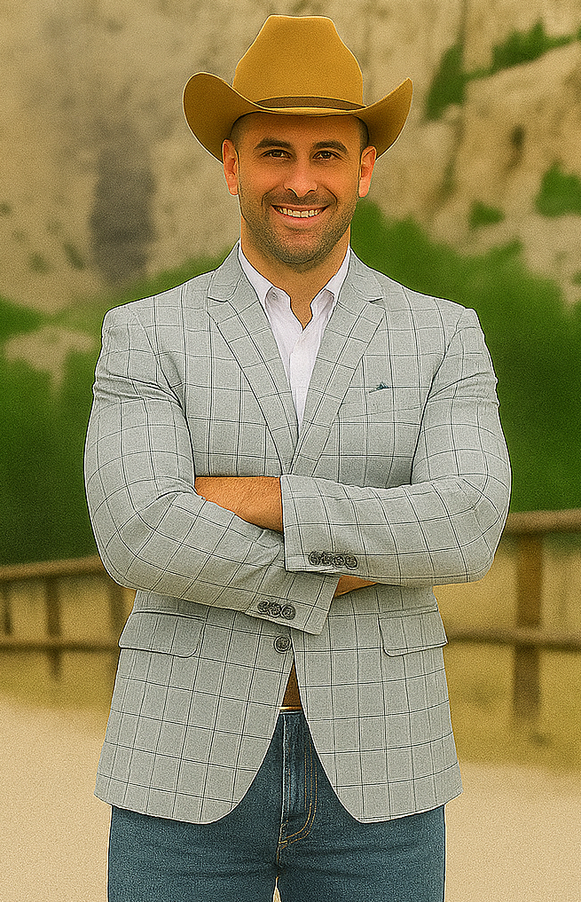 Saco vaquero - Western Sport Coat - Western Blazer- Men's Two Button Windowpane Plaid Sport Coat