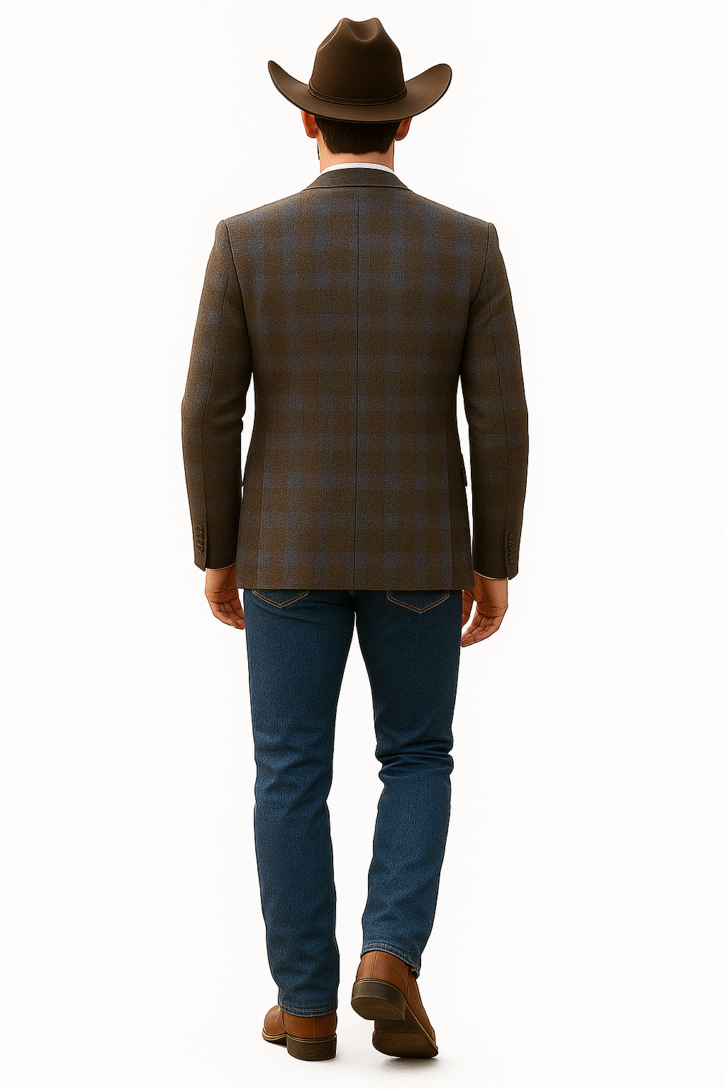 Saco vaquero - Western Sport Coat - Western Blazer- Men's Two Button Business Casual Double Windowpane Sport Coat