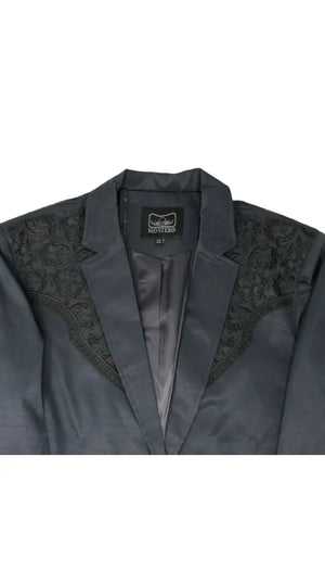 Mens Cowboy Blazer - Western Jacket in Color "Navy Blue" Ultra Slim Fitted (Buy 1 Size UP)