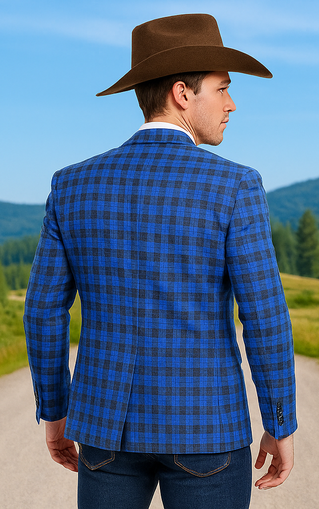 Saco vaquero - Western Sport Coat - Western Blazer - Men's Two Button Slim Fit Business Casual Sport Coat