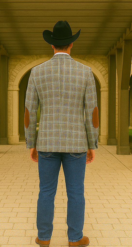 Saco vaquero - Western Sport Coat - Western Blazer- Men's Two Button Slim Fit Business Casual Sport Coat In Camel Glen Plaid