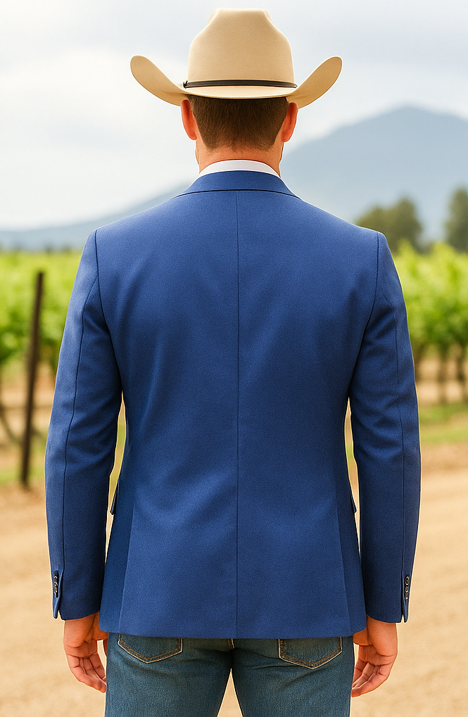 Saco vaquero - Western Sport Coat - Western Blazer - Mens Two Button Slim Fit Sport Coat Blazer In Blue Purple Micro Check