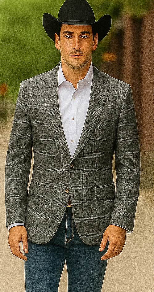 Saco vaquero - Western Sport Coat - Western Blazer - Men's Two Button Stacy Adams Glen Plaid Sport Coat Blazer