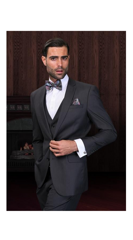Slim Fit Suit Charcoal Tapered Men'S Slim Fit Suits 2 Button For Men