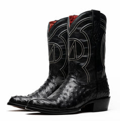 marco-di-milano-savannah-black-ostrich-quill-round-toe-cowboy-boots