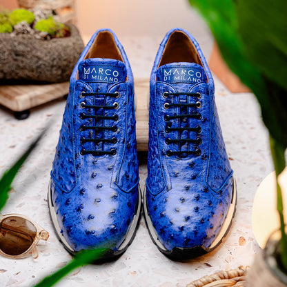 Marco_Di_Milano Scanno: Electric Blue Italian Leather Shoe