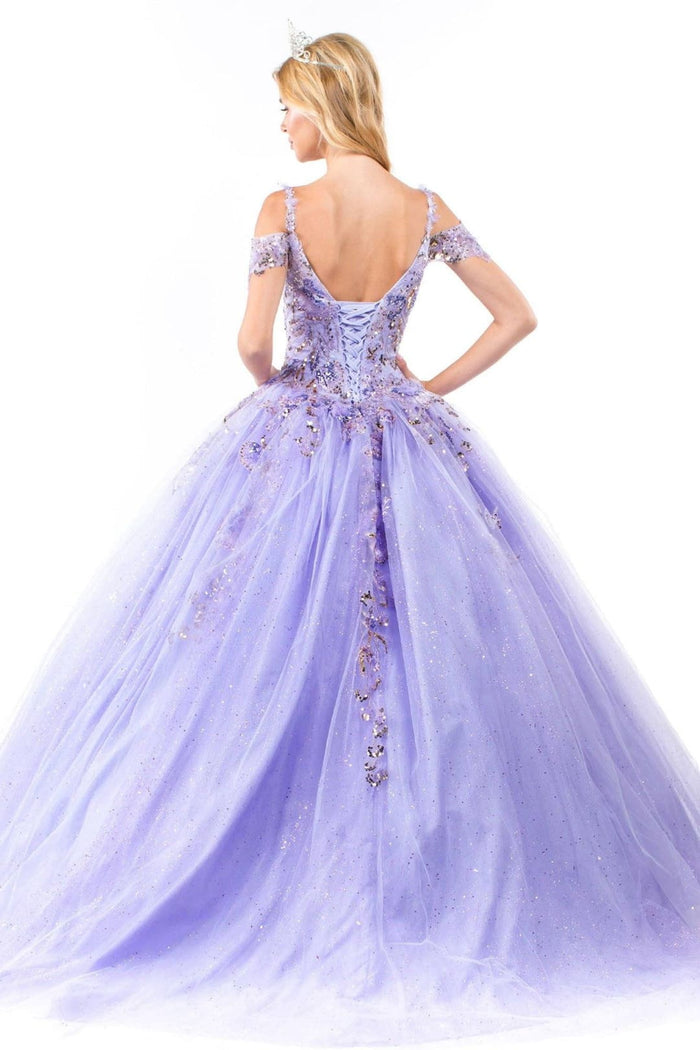 Sequin Cold Shoulder Ball Gown by Elizabeth KGL1969