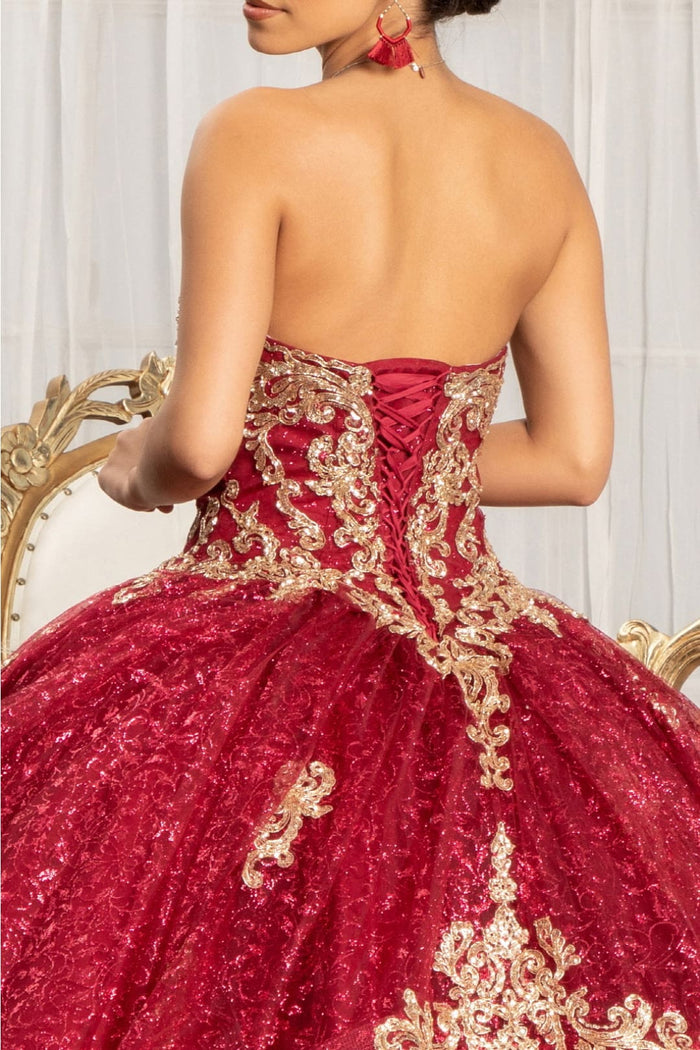 Sequin Print Strapless Ball Gown by Elizabeth KGL1987