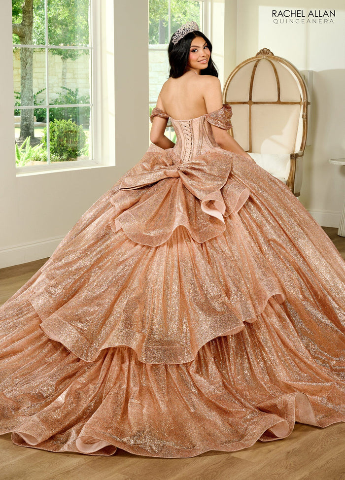 Rachel Allan RQ2183 Sheer Corset Glitter Quinceanera Dress