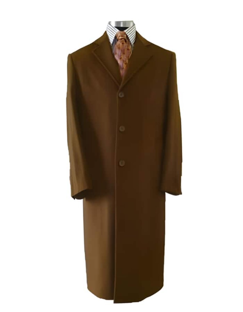 Mens Overcoat Mens Dress Coat Vicuna Light Brown - Dark Camel ~ Light Brown ~ Rust ~ Copper ~ Cognac Mixture Dark Camel Long Men's Dress Topcoat - Winter Coat Full Length