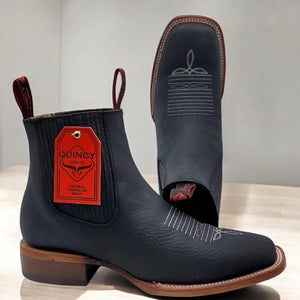 Black Square Toe Ankle Boots