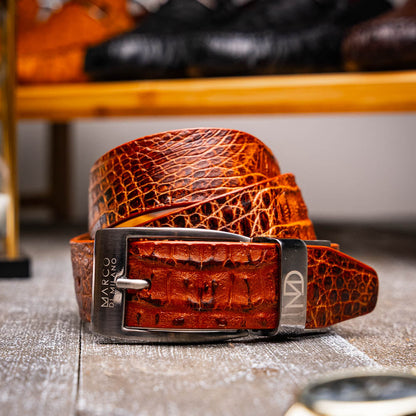 Marco_Di_Milano Silvio Belt - Rustic Cognac Leather Loafer