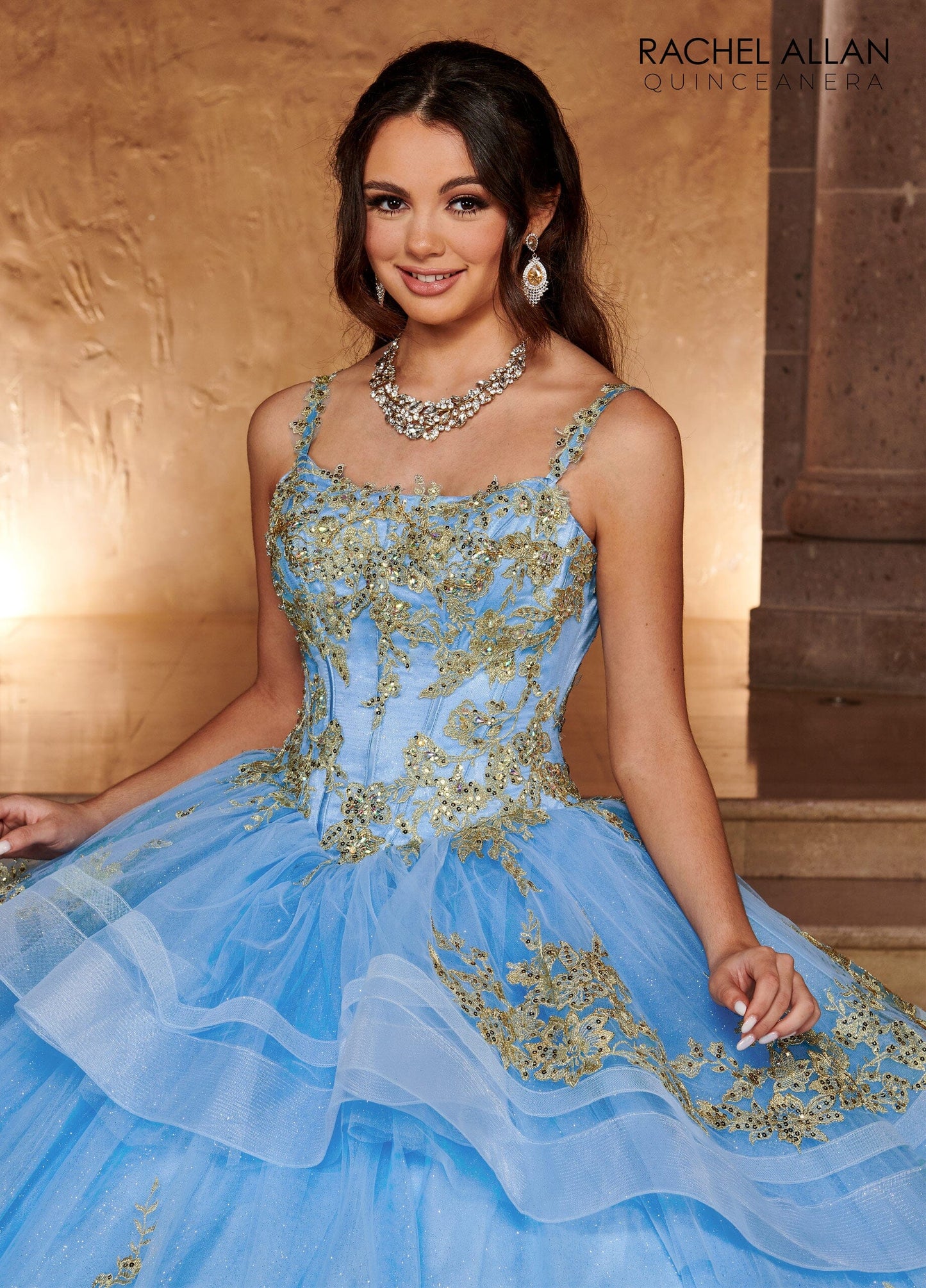 Rachel Allan RQ2169 Sleeveless Layered Quinceanera Dress