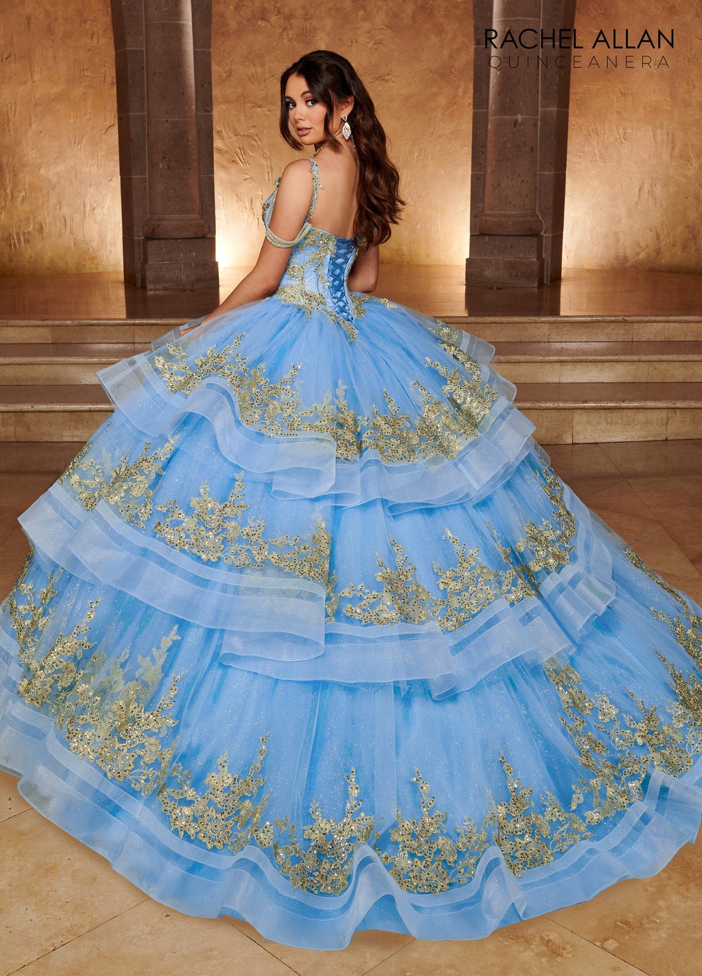 Rachel Allan RQ2169 Sleeveless Layered Quinceanera Dress