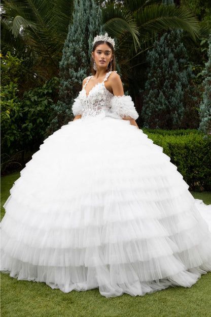Sleeveless Ruffled Ball Gown by GLS Gloria GL3610 - Quinceanera Dresses