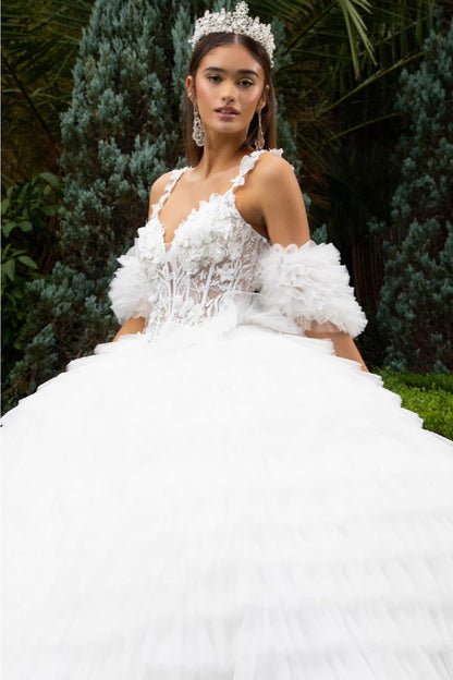 Sleeveless Ruffled Ball Gown by GLS Gloria GL3610 - Quinceanera Dresses