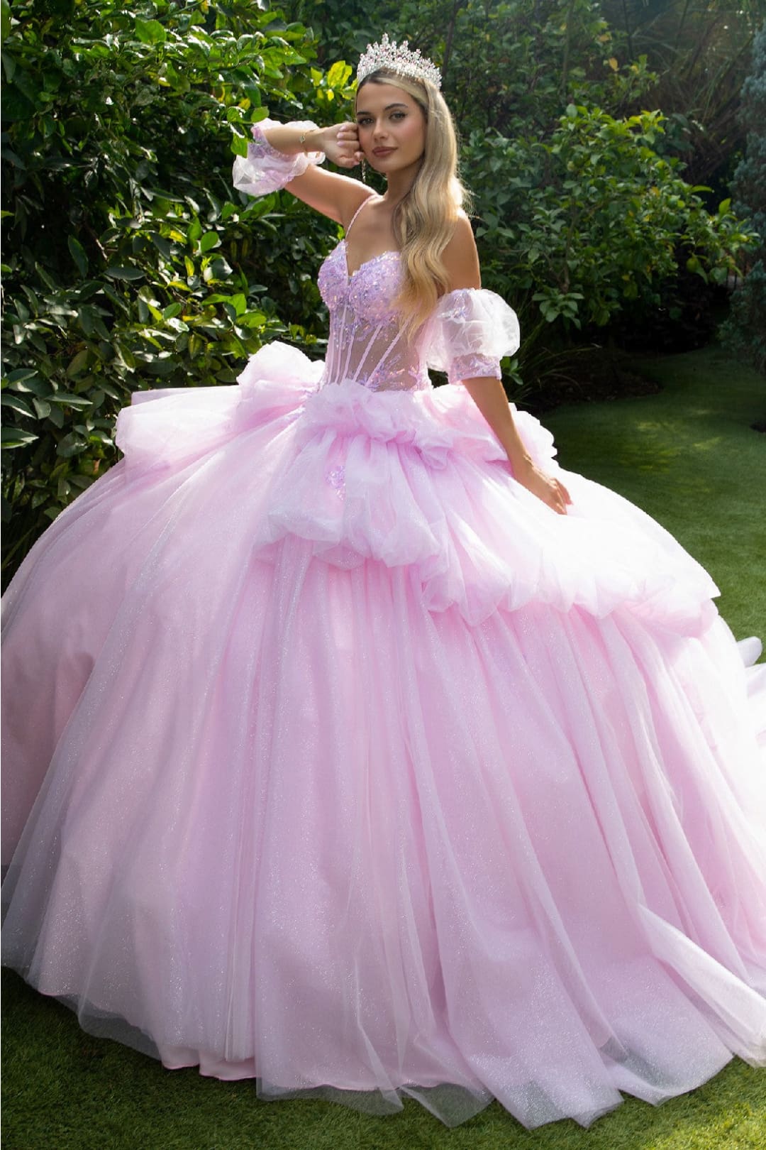 Sleeveless Tiered Ball Gown by GLS Gloria GL3546 - Quinceanera Dresses