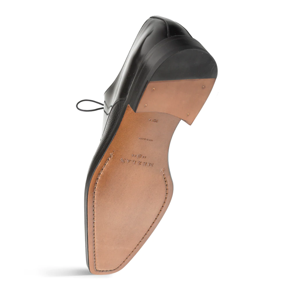 Mezlan Soka Calfskin & Deerskin Cap Toe Shoes Black (15089)