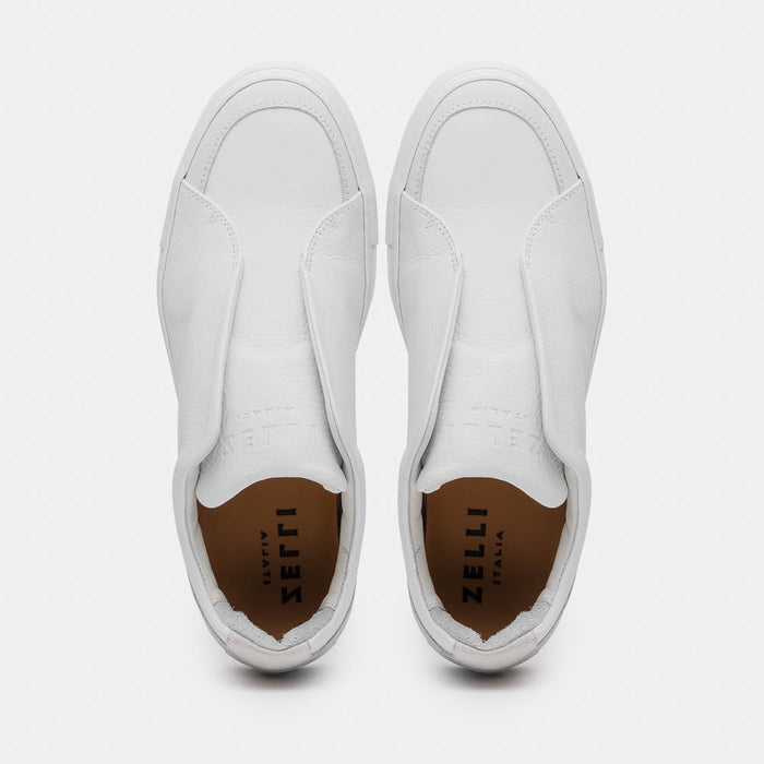 Zelli Spettacolare Pebble Grain Slip On Sneakers White (65-225-WHT)