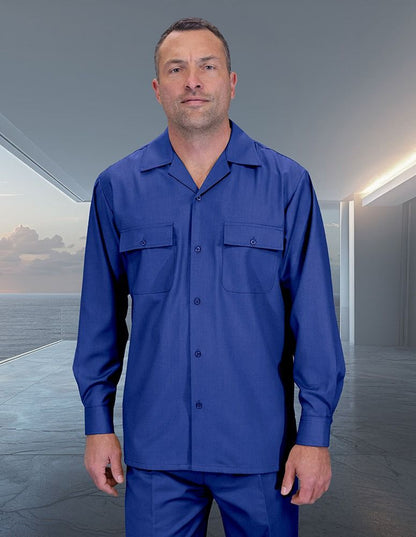 Mens 2-Piece 100% Wool Walking Suit with Pleated Wide-Leg Pants  Classic and Comfortable