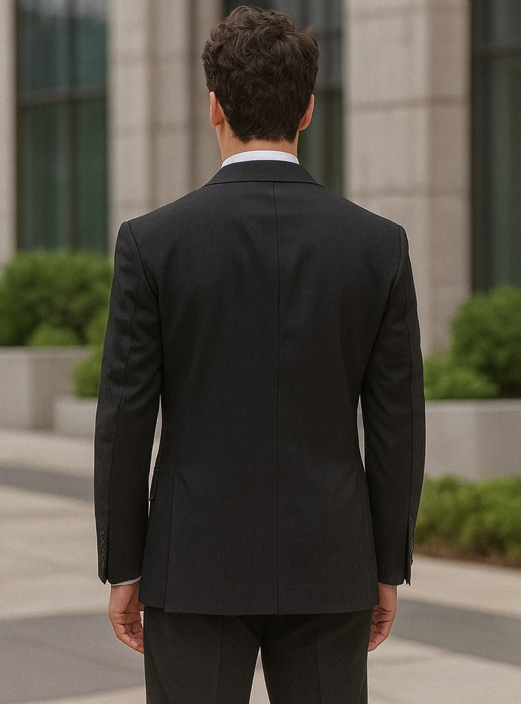 Mens Steve Harvey Brand Suit Double Breasted in Color Black Modern Fit