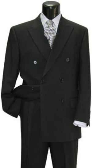 Mens Steve Harvey Brand Suit Double Breasted in Color Black Modern Fit