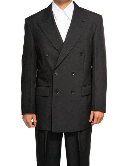 Mens Steve Harvey Brand Suit Double Breasted in Color Black Modern Fit
