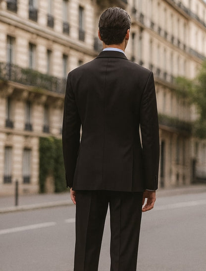 Mens Steve Harvey Brand Suit Double Breasted in Color Black Modern Fit