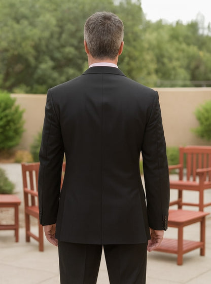 Mens Steve Harvey Brand Suit Double Breasted in Color Black Modern Fit