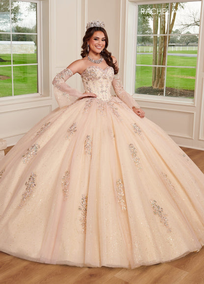 Rachel Allan RQ1120 Strapless Bell Sleeve Quinceanera Dress