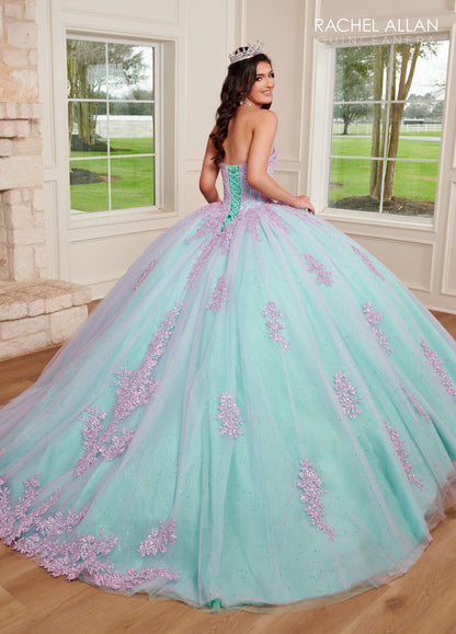Rachel Allan RQ1120 Strapless Bell Sleeve Quinceanera Dress