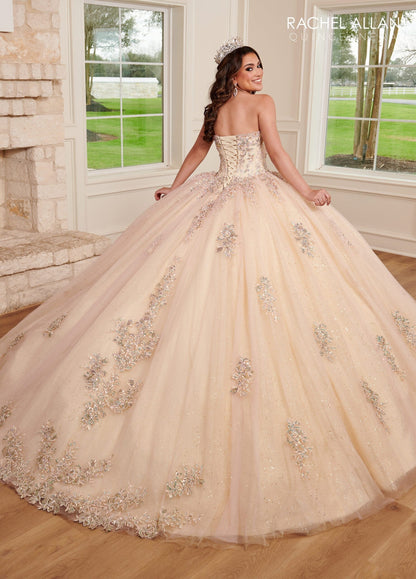 Rachel Allan RQ1120 Strapless Bell Sleeve Quinceanera Dress
