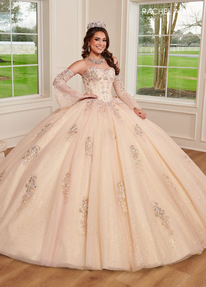 Rachel Allan RQ1120 Strapless Bell Sleeve Quinceanera Dress
