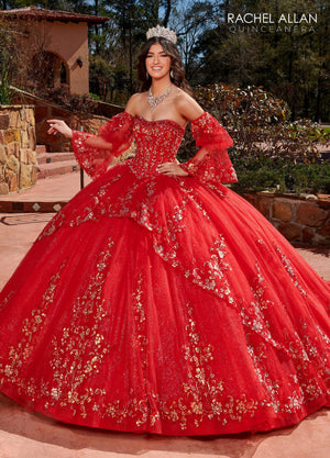 Rachel Allan RQ2178 Strapless Bell Sleeve Quinceanera Dress