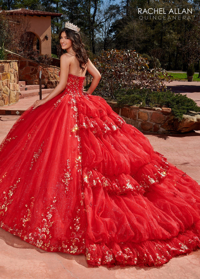 Rachel Allan RQ2178 Strapless Bell Sleeve Quinceanera Dress