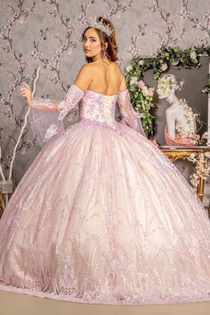 Strapless Bell Sleeve Two-Tone Ball Gown by GLS Gloria GL3234 - Quinceanera Dresses