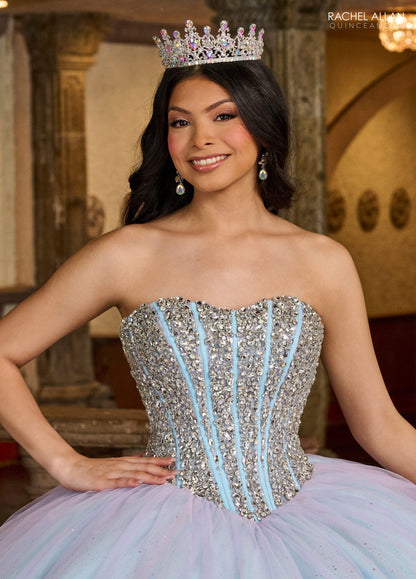 Rachel Allan RQ1130 Strapless Cape Quinceanera Dress