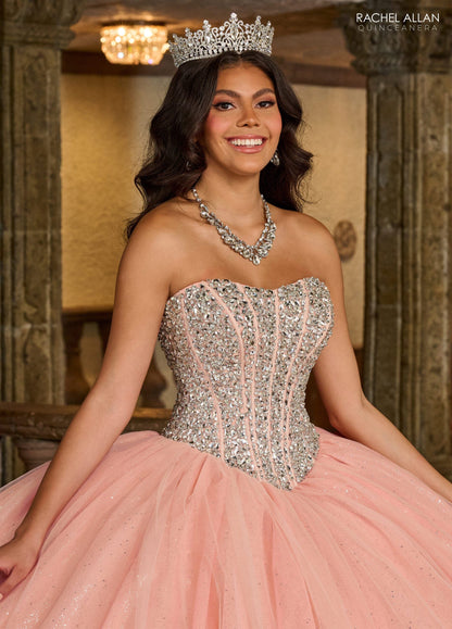 Rachel Allan RQ1130 Strapless Cape Quinceanera Dress