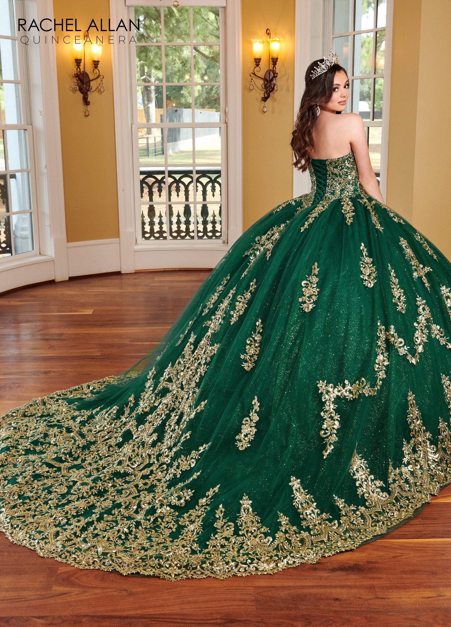 Rachel Allan RQ2170 Strapless Cape Quinceanera Dress
