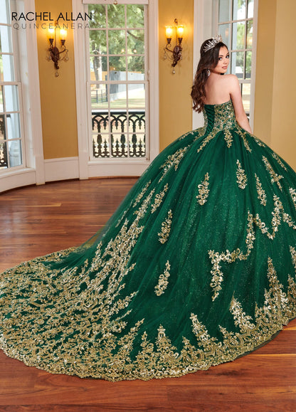 Rachel Allan RQ2170 Strapless Cape Quinceanera Dress