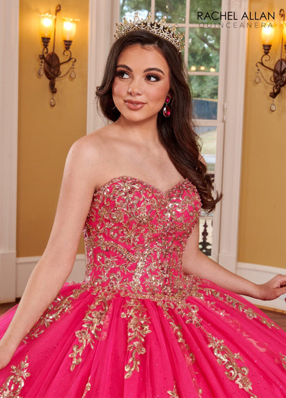 Rachel Allan RQ2170 Strapless Cape Quinceanera Dress