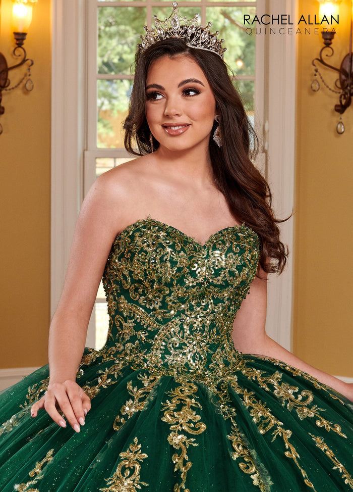 Rachel Allan RQ2170 Strapless Cape Quinceanera Dress