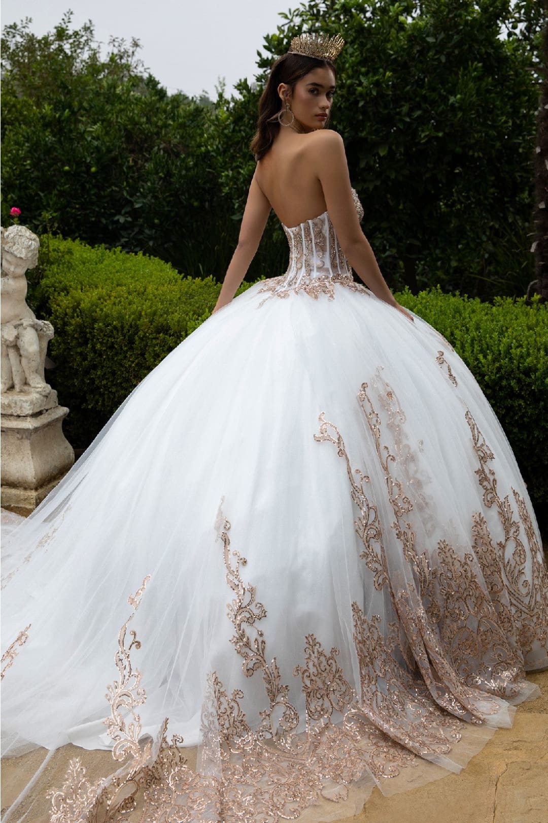 Strapless Puff Sleeve Ball Gown by GLS Gloria GL3578 - Quinceanera Dresses